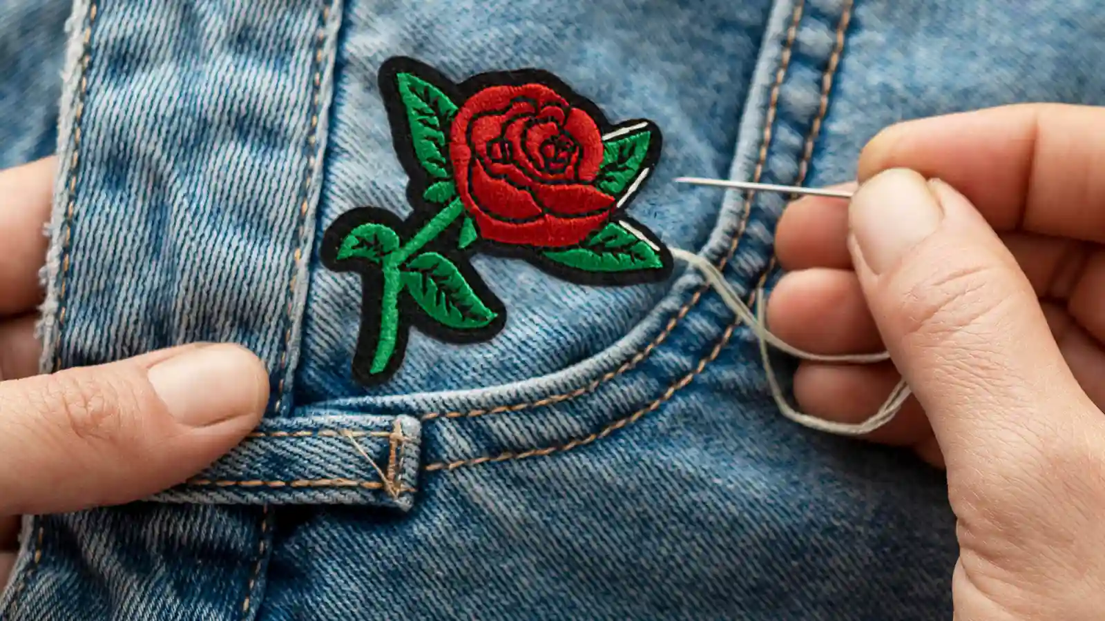 How to Sew Patches on Jeans by Hand